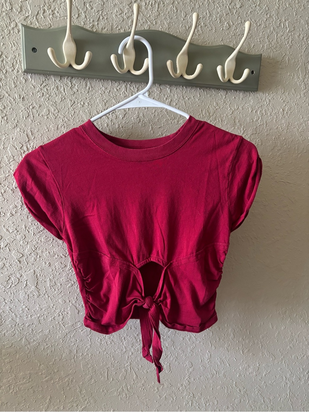 Urban Outfitters Fuchsia Tie-Front Crop Top